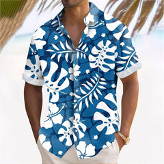 Plant 3D Printed Hawaiian Shirt Men's Leaves Pattern Summer Beach Casual Short Sleeve Lapel Shirts