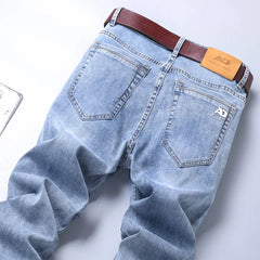 Men's Workwear Jeans Classic Stretch Fabrics Loose Straight-leg Trousers Casual All-match Denim Pants Male