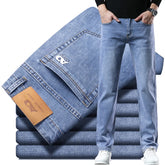 Men's Workwear Jeans Classic Stretch Fabrics Loose Straight-leg Trousers Casual All-match Denim Pants Male