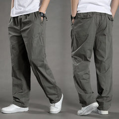 Men's Cargo Pants Cotton Black Work Pants Large Size