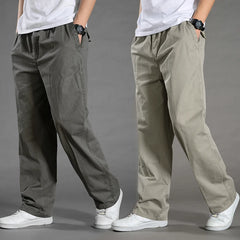 Men's Cargo Pants Cotton Black Work Pants Large Size