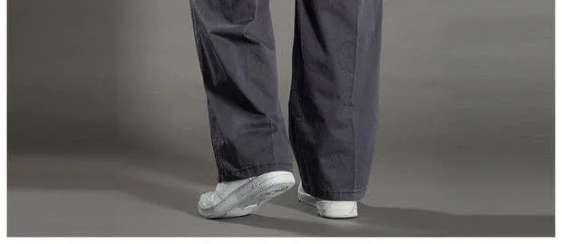 Men's Cargo Pants Cotton Black Work Pants Large Size