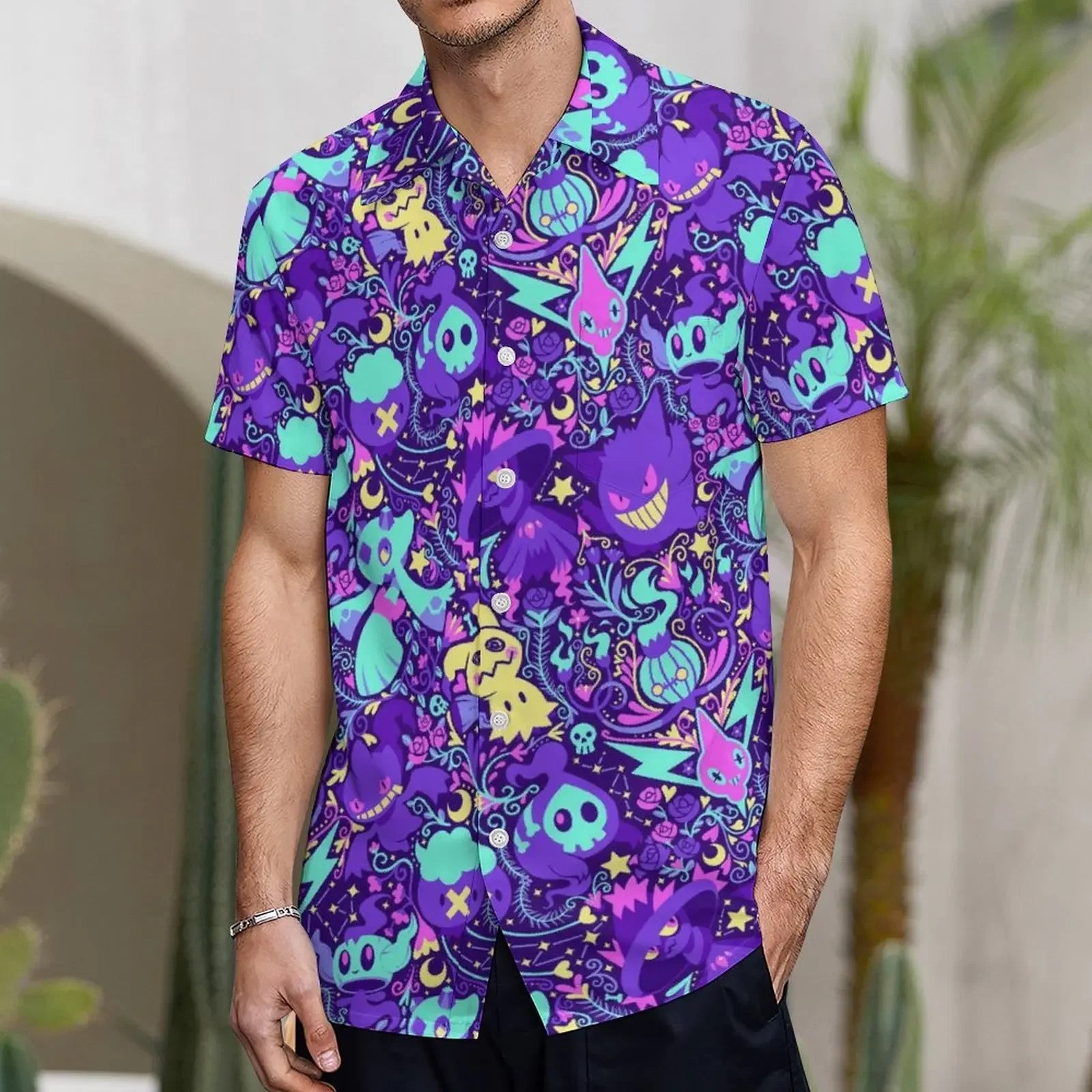 3D Little Sheep Printing Men's Summer Loose Beach Oversize Short-sleeved T-shirt