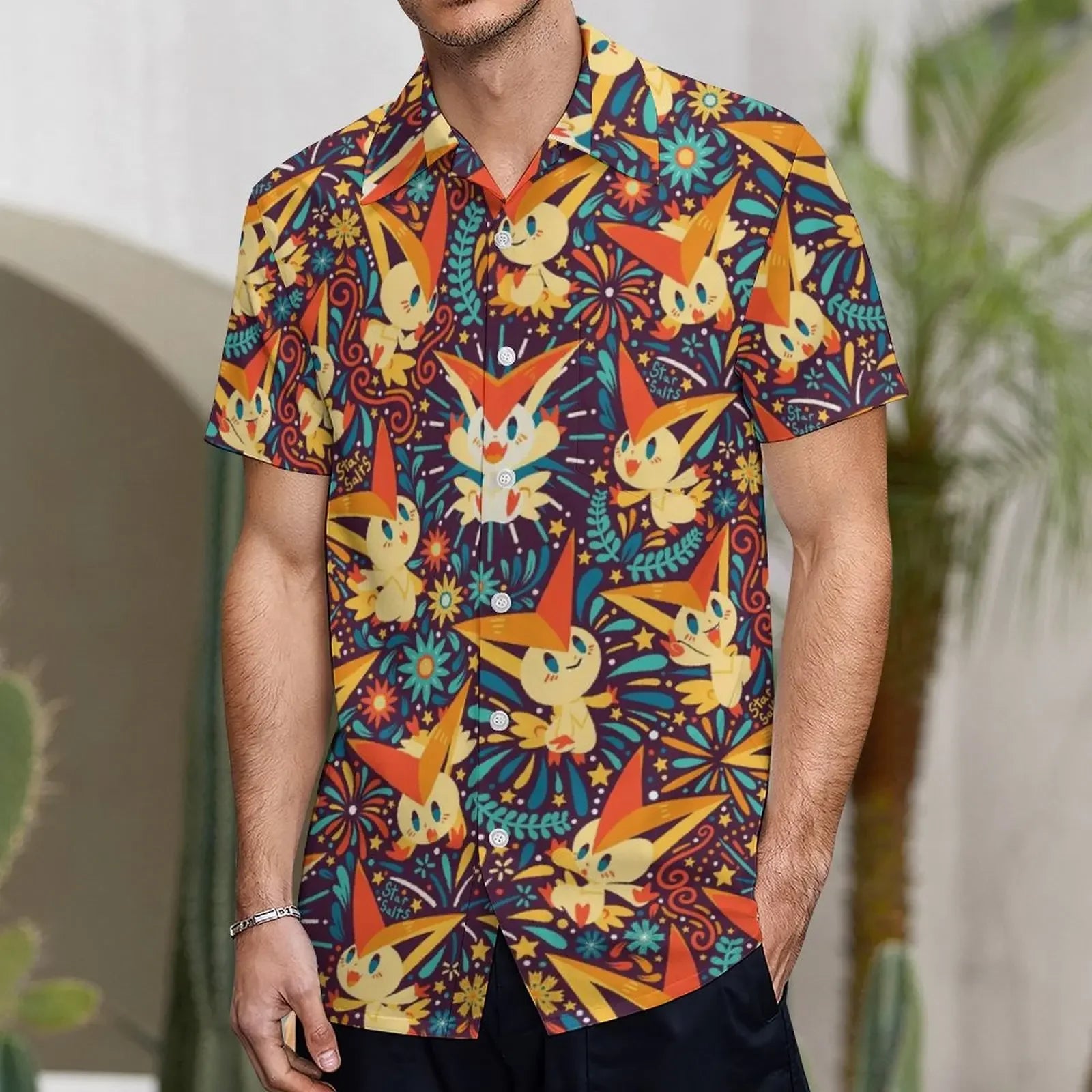 3D Little Sheep Printing Men's Summer Loose Beach Oversize Short-sleeved T-shirt