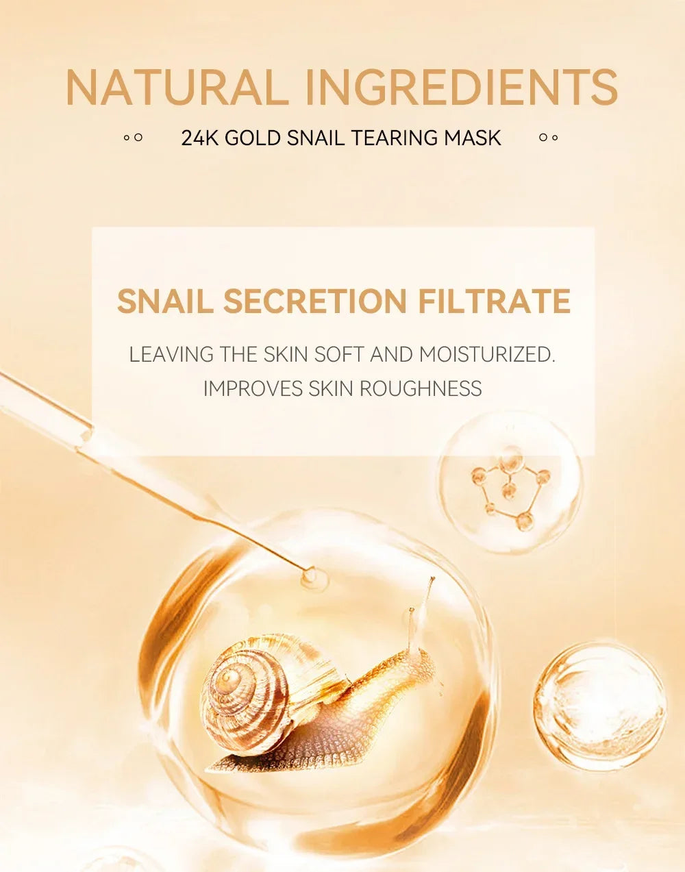 LAIKOU 24K Gold Snail Collagen Peel Off  Tearing Face Mask Deep Cleansing Remove Blackhead Face Care 50g