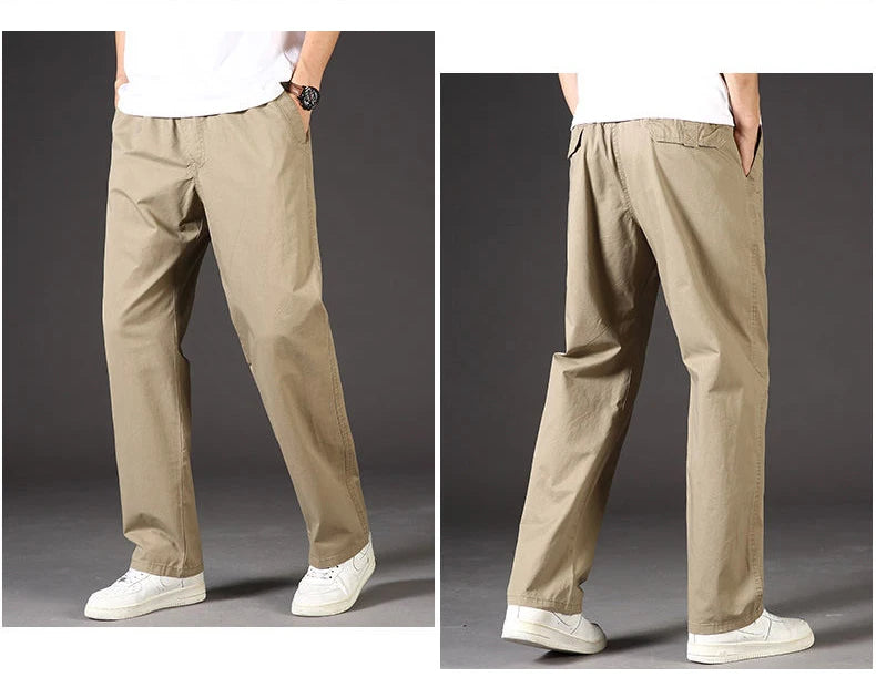 Men's Cargo Pants Cotton Black Work Pants Large Size