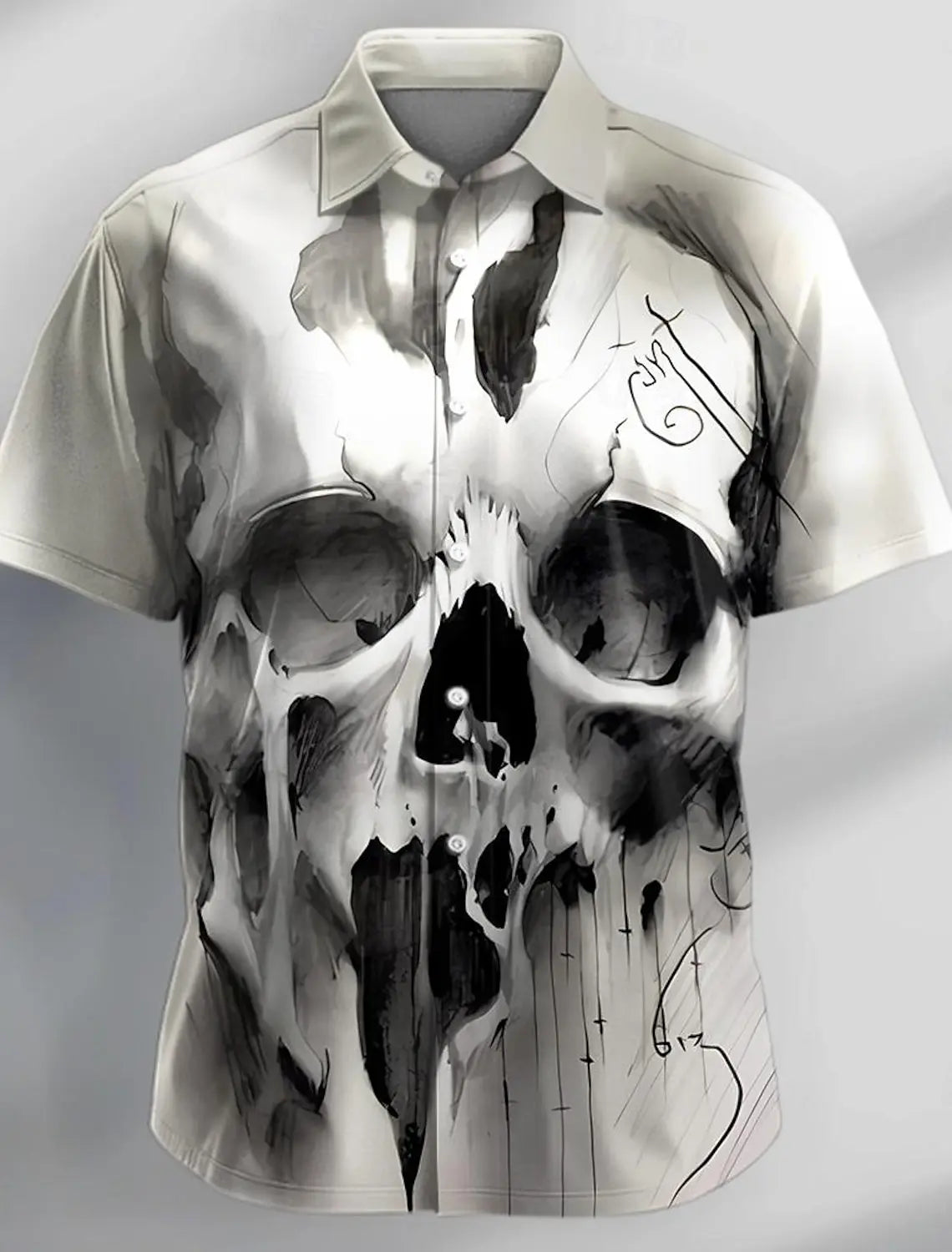 Men's Shirt Graphic Print Music Note Stand Collar