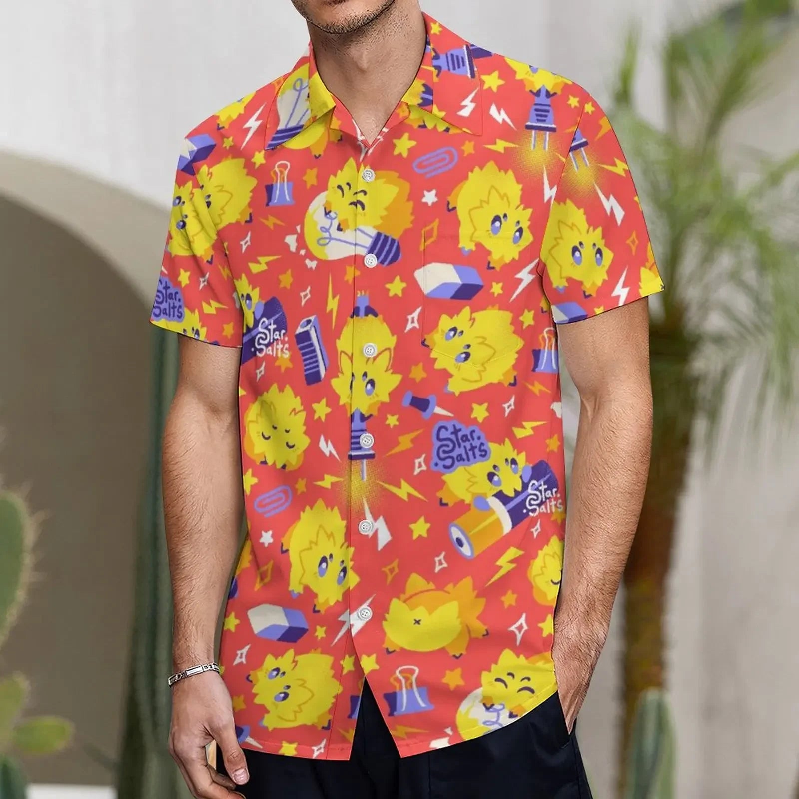 3D Little Sheep Printing Men's Summer Loose Beach Oversize Short-sleeved T-shirt
