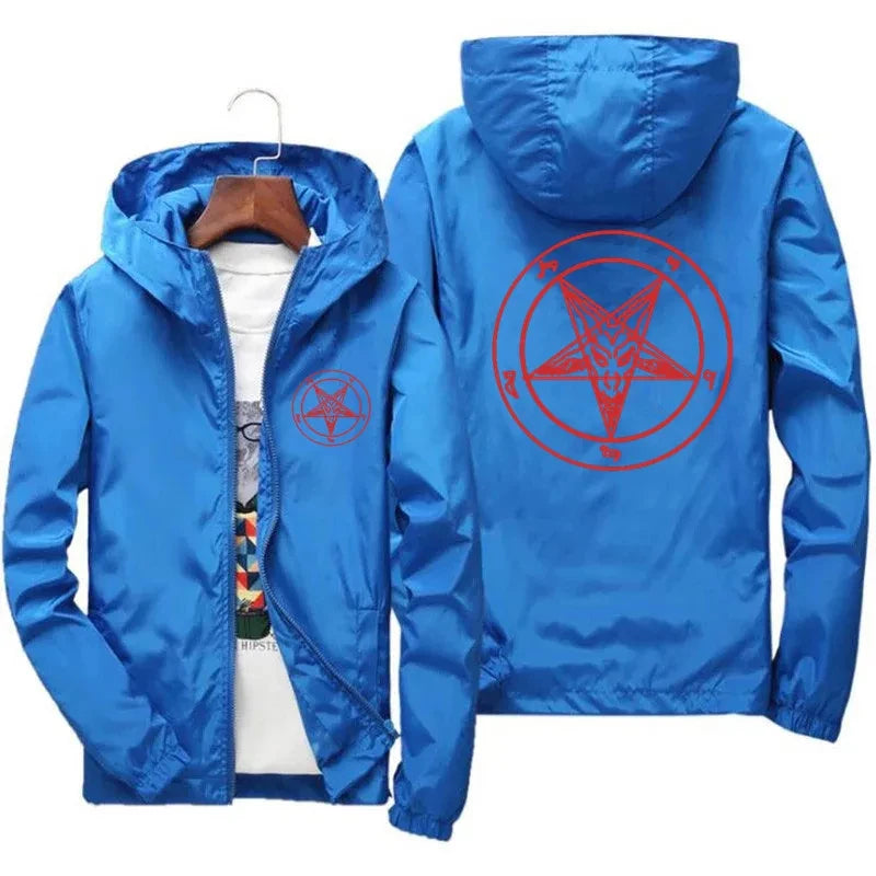 Mens Thin Hooded Windbreaker t shirt Coat Pilot Jacket 7XL