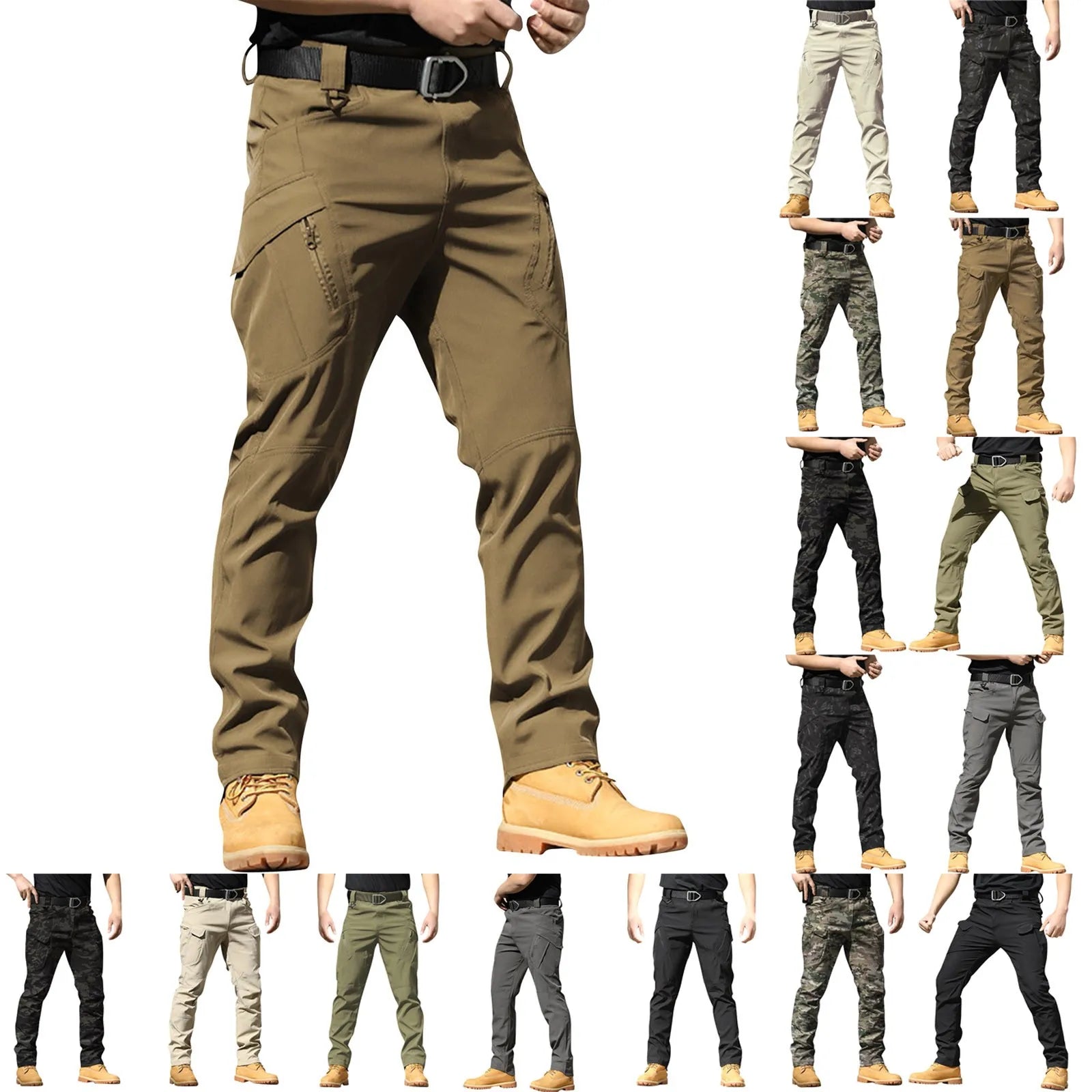 Men Classic Cargo Pants Daily Causal All-Match Regular Multi Pockets Pant