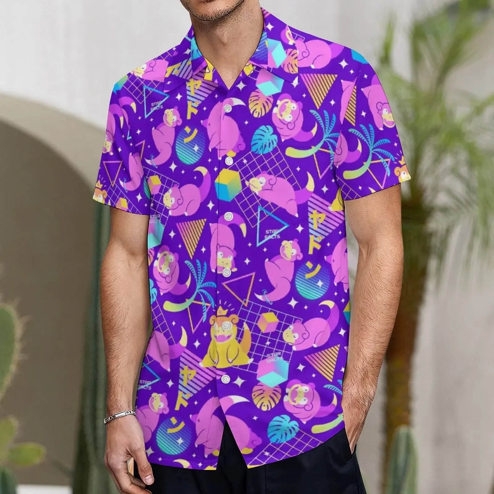 3D Little Sheep Printing Men's Summer Loose Beach Oversize Short-sleeved T-shirt