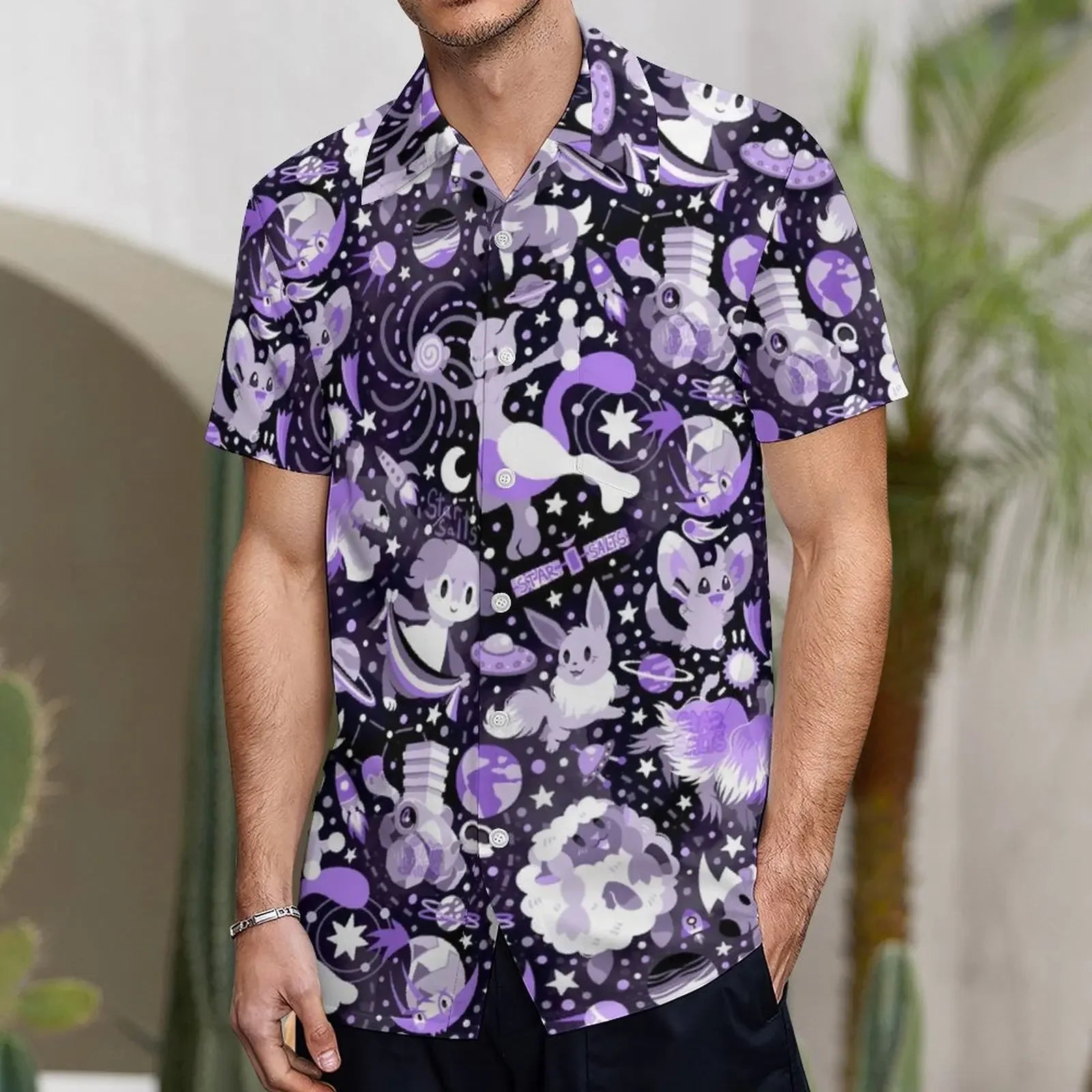 3D Little Sheep Printing Men's Summer Loose Beach Oversize Short-sleeved T-shirt