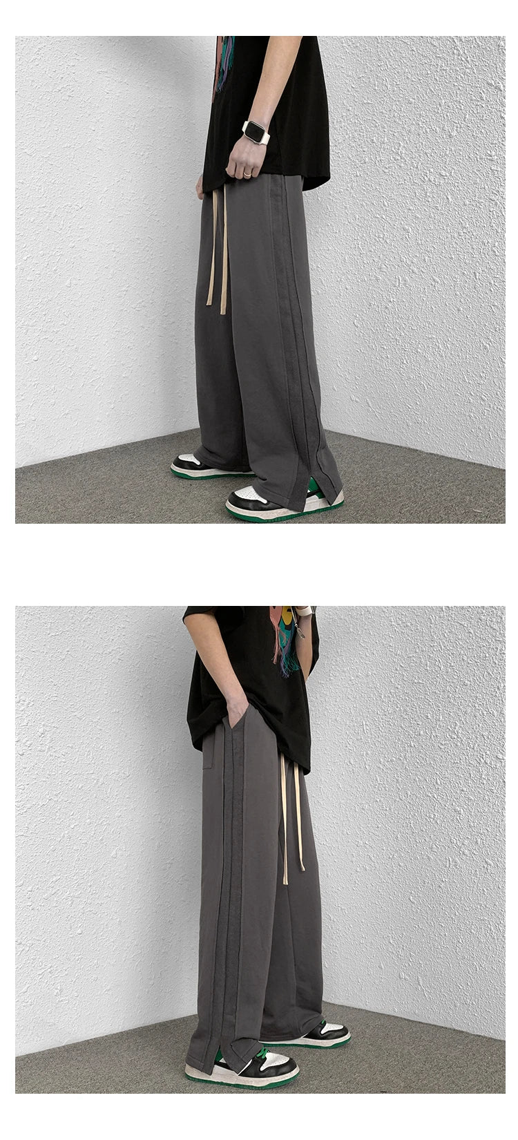 Male Clothing Oversize Sports Streetwear Baggy Wide Summer pants