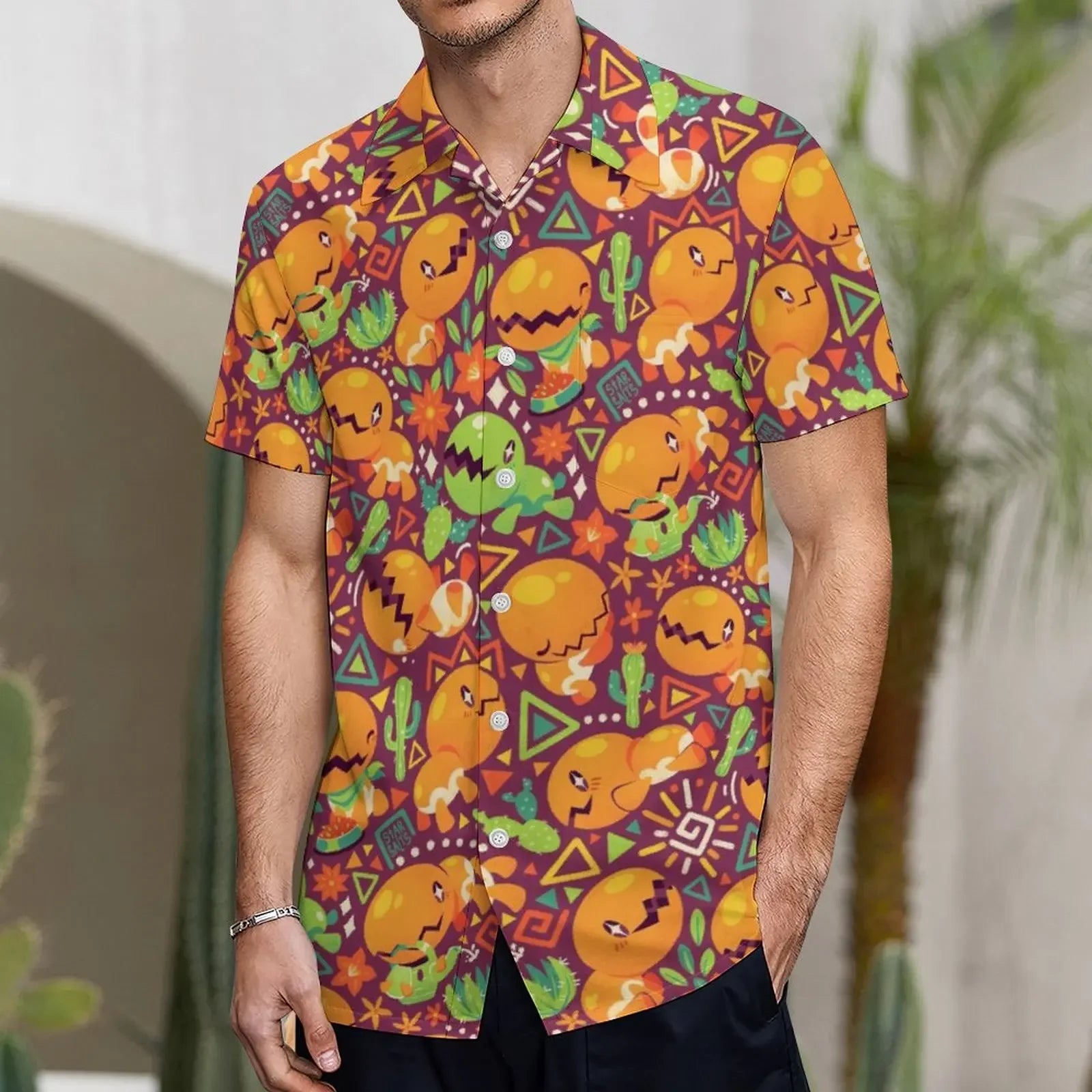 3D Little Sheep Printing Men's Summer Loose Beach Oversize Short-sleeved T-shirt