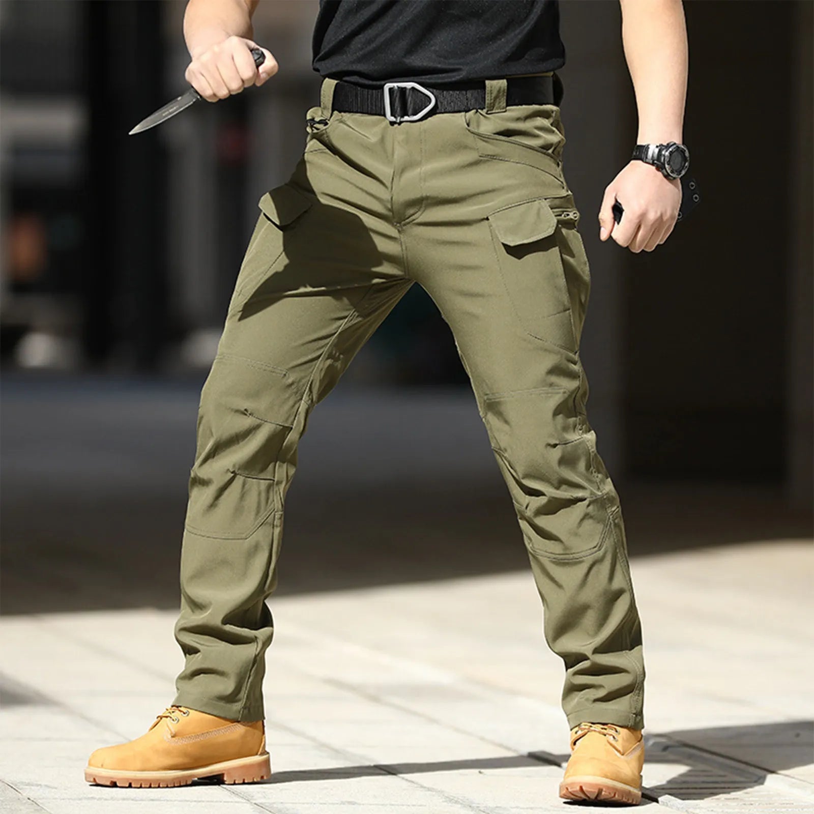 Men Classic Cargo Pants Daily Causal All-Match Regular Multi Pockets Pant