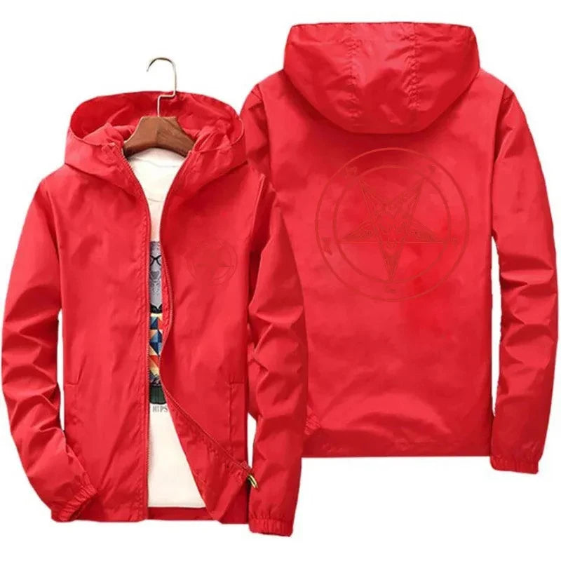 Mens Thin Hooded Windbreaker t shirt Coat Pilot Jacket 7XL