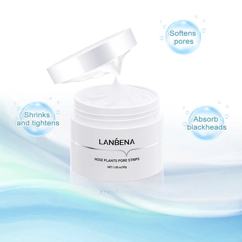 LANBENA Blackhead Remover Peel Off Mask Aloe Vera Extract Oil Control Nose Mask with 60pcs Cleanses for Deep Clean Hydrating