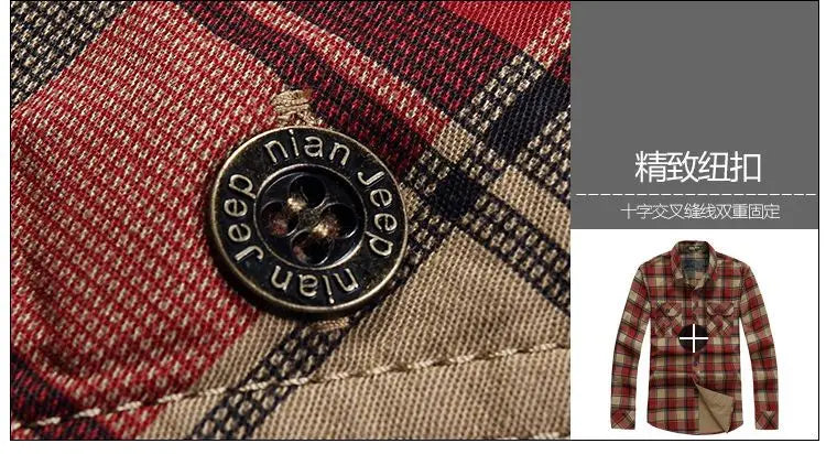 Spring Autumn New Vintage Military Men Cotton Shirt Long Sleeve