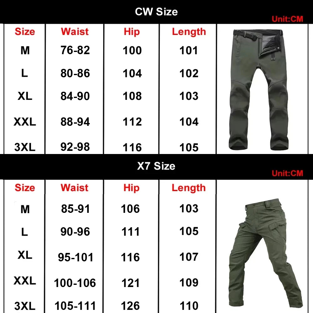 Warm Winter Men Soft Shell Pants Travel Waterproof Outdoor Camping & Hiking Pants