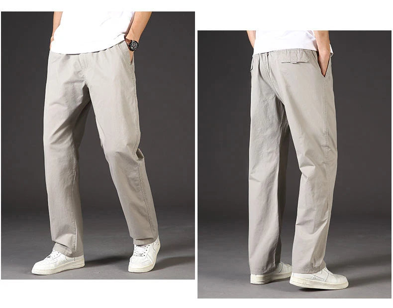 Men's Cargo Pants Cotton Black Work Pants Large Size