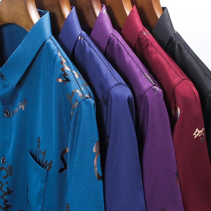 Men's Business Casual Short Sleeved Shirt No Iron and Wrinkle Resistant Top