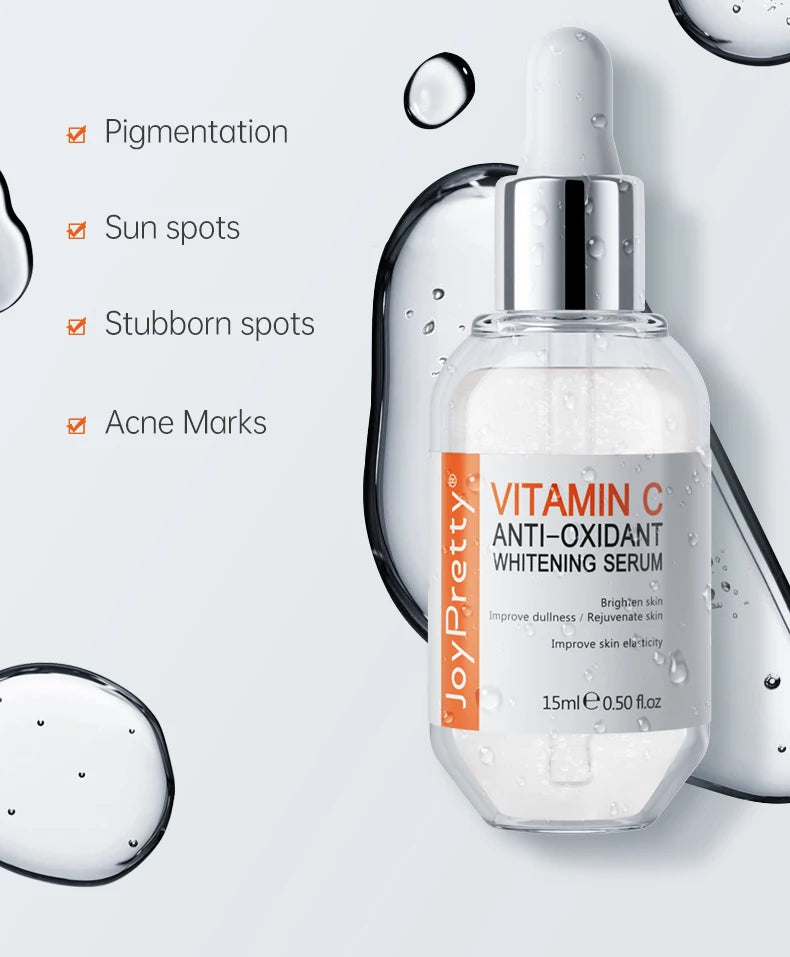 Vitamin C Face Whitening Serum Deep Moisturizing Removal Dark Spots Hyaluronic Acid Essence Anti Aging Facial Serum Skin Care