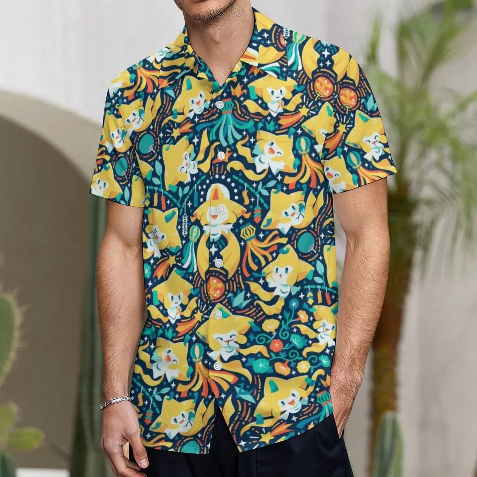 3D Little Sheep Printing Men's Summer Loose Beach Oversize Short-sleeved T-shirt