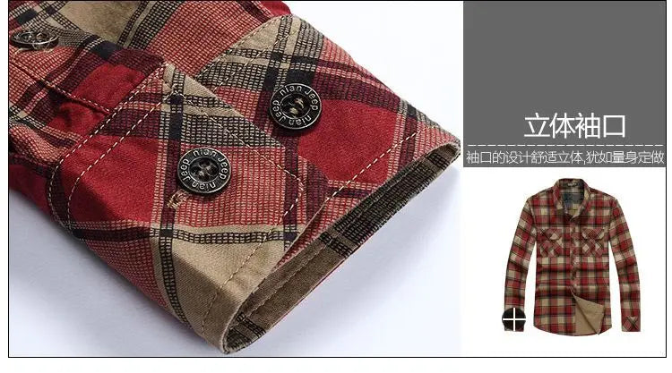 Spring Autumn New Vintage Military Men Cotton Shirt Long Sleeve
